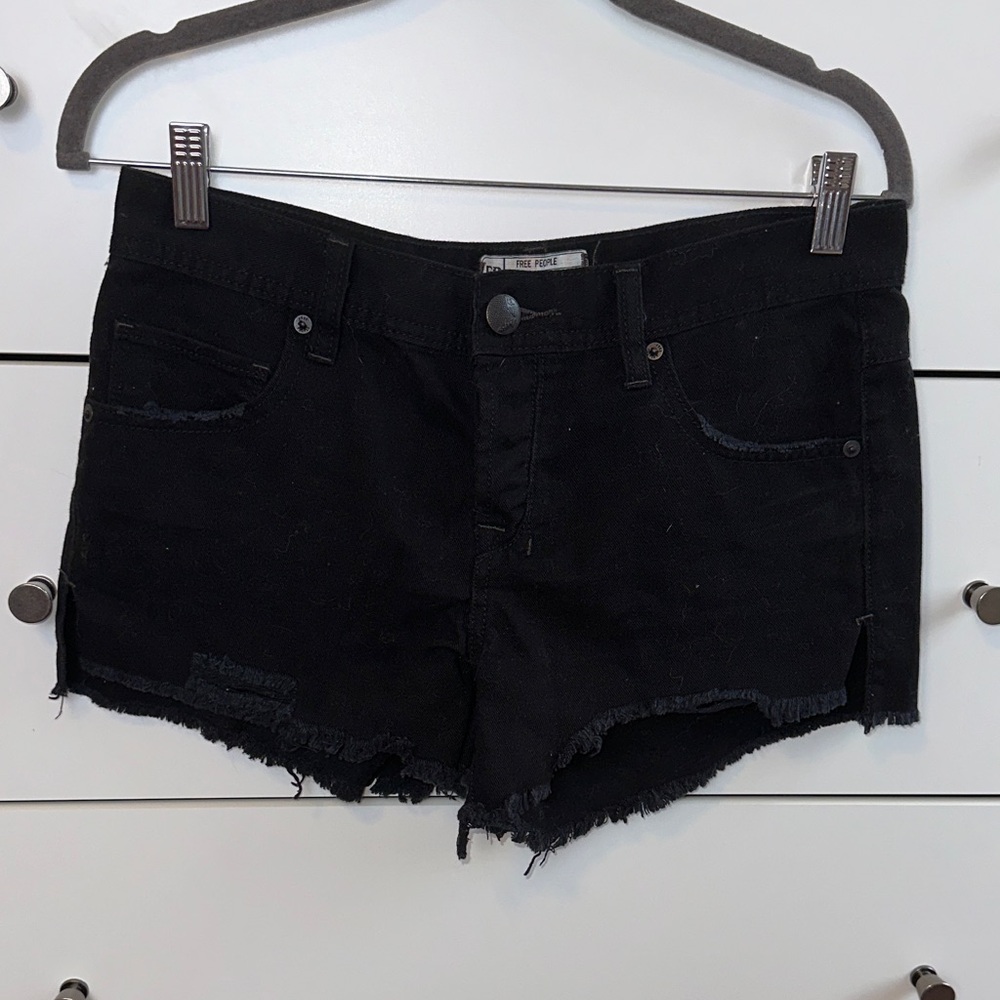 Free People Black Jean Shorts